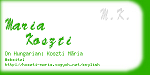 maria koszti business card